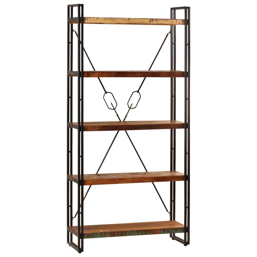 Vida Designs Cambridge 5 Tier Extra Large Bookcase, Oak Wooden Shelving Display Storage Unit