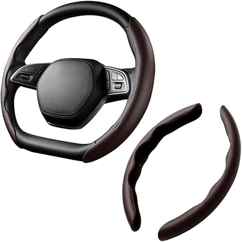 LoyaForba Funda universal para volante de automóvil, protector universal de cuero segmentado de 15 pulgadas, antideslizante y suave, transpirable,
