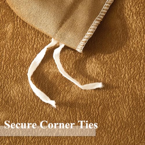 Ivellow Velvet Flannel Duvet Cover King Size Rust Duvet Cover King Velvet Comforter Cover Set Ultra Soft Breathable Cozy Velour Duvet Cover Solid Luxury Bedding Set Zipper Closure Corner Ties
