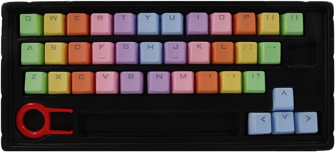 Keycap 37 PBT Double Shot Injection Backlit Keycaps for All Mechanical Gaming Keyboards with Key Puller Rainbow Gradient Color