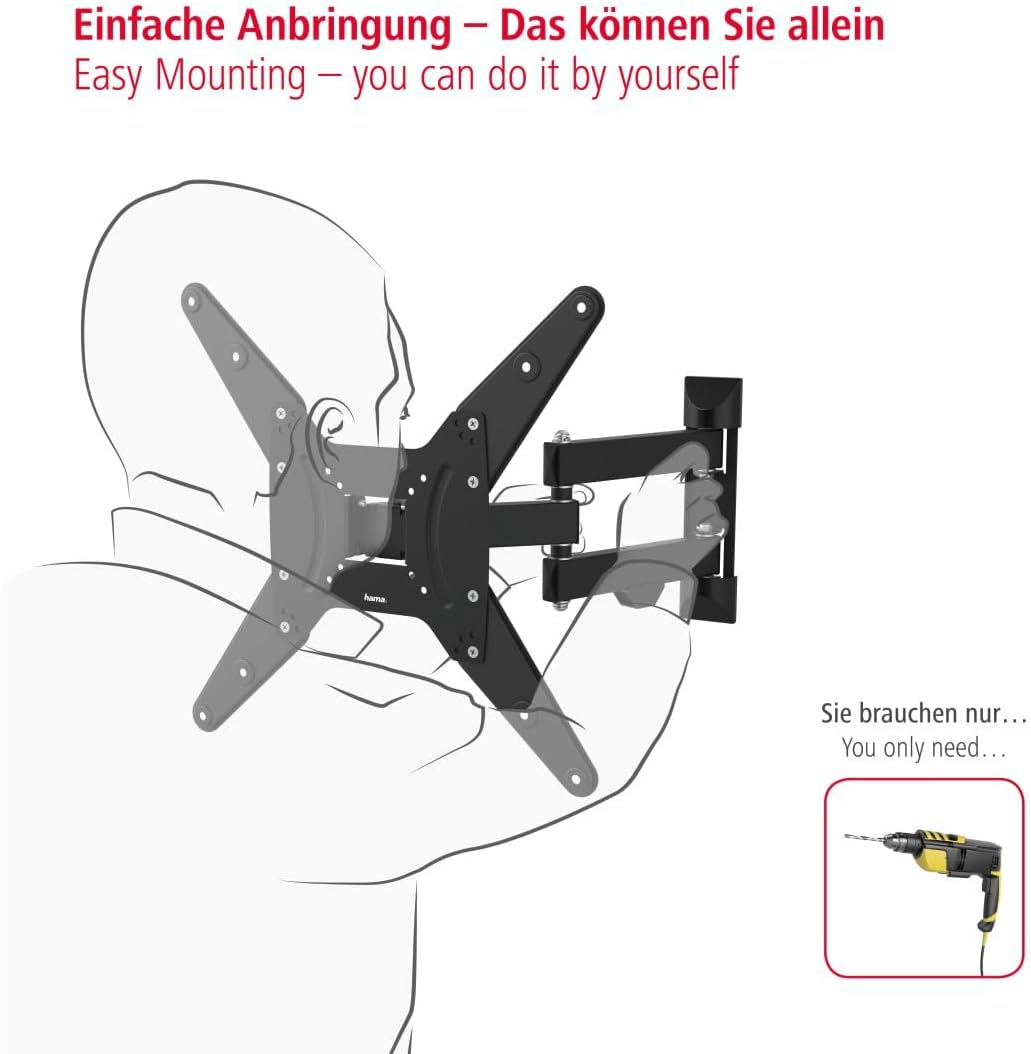 Hama TV Wall Mount, Pivot., incli., teles., 165 cm (65"), OLED up to 25 kg