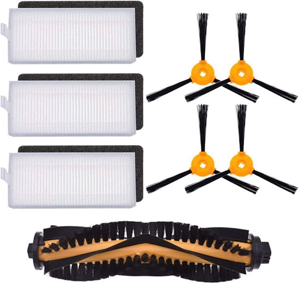 INF Accessori di ricambio per Ecovacs DEEBOT 600/601/605 DO3G-KTA, accessori per aspirapolvere robot, 1 spazzola principale, 4 spazzole laterali, 3 filtri HEPA
