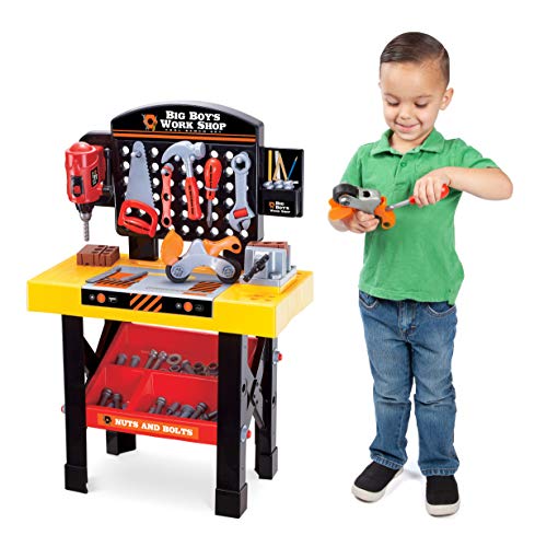Big Boy's Work Shop 54 Piece Pretend Play Tool Bench Playset