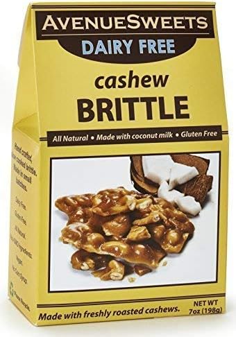 AvenueSweets - Handcrafted Old Fashioned Dairy Free Vegan Nut Brittle - 7 oz Box - Cashew