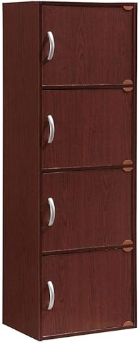 Hodedah Import - Estante con 4 compartimientos., Caoba, Mahogany