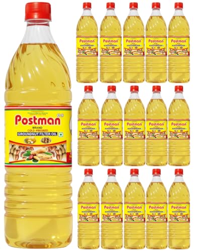 Image of Postman Cold Pressed Groundnut Oil 15L + 1L Extra | 16 Bottles, 910G Each