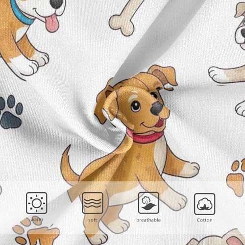 Toddler Panties, Paw Prints Dog Bones White Cotton Underwear Girls, 2T–8 Years3