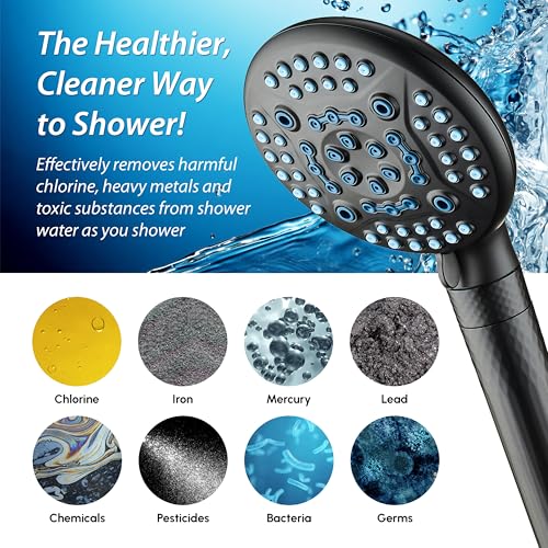 AquaCare 4X High Pressure 10-mode Filter Handheld Shower Head with Dual Power Wash - Clean Tub, Tile & Pets, Remove Chlorine, Metals & Toxins from Water to Protect Skin, Hair & Nails. Matte Black by Hotel Spa - Image 6