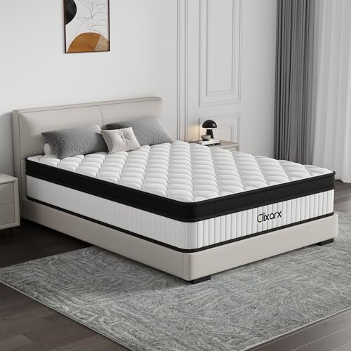 Elixarx 12 Inch Queen Mattress - Medium Firm 5-Layer Queen Size Mattresses Design with Targeted...