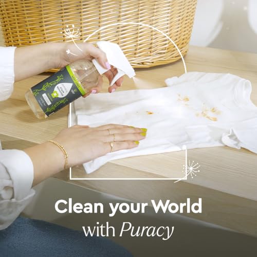 puracy stain remover spray natural travel and laundry stain cleaner for clothes baby amp kids stains oil amp fabric spot cleaner unscented 4 oz