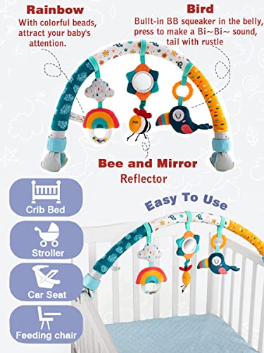 Image of Pau1Hami1ton Baby Stroller Arch Toys, Car Seat Toys,Bouncer Toy Bar /Mobile for Bassinet,Adjustable Baby Hanging Toys Fit for Crib Bed,Stroller,Car Seat.S-19(Bee)