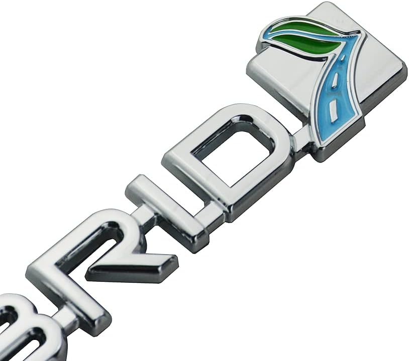 Image of 1Pc Hybrid Emblem 3D Metal Badge Door Rear Tailgate Decal Sticker Nameplate Logo (Chrome)