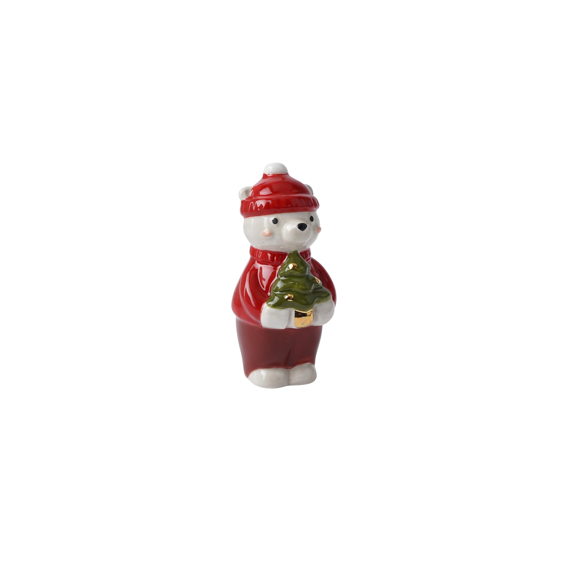CGB Giftware | Little Bear Co. Bear With Tree Ceramic Charm | Ornament Collectable Decoration | Gift For Christmas | GB08240