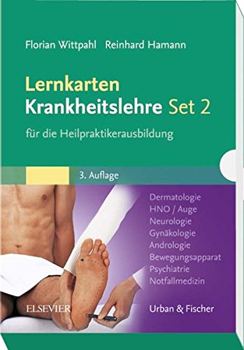 Lernkarten Krankheitslehre Set 2 für die Heilpraktikerausbildung: Dermatologie, HNO, Auge, Neurolog