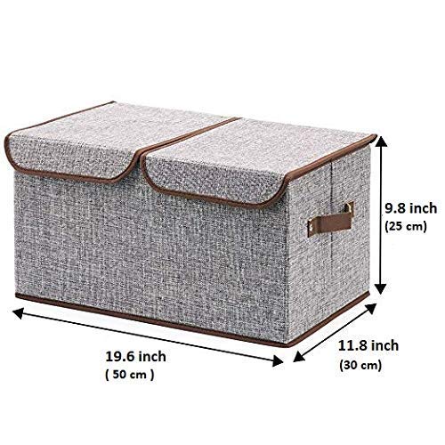 Image of Storage Box for Clothes with lid, wardrobe organiser for clothes, innerwear, clothes organiser, foldable storage box for almirah,cupboards,books (37 Ltr, Set of 2)