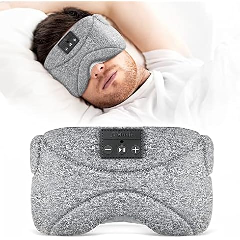 Flashmen Bluetooth Sleep Mask Headphone with White Noise Blackout Light Ice-Feeling Extra Soft Modal Lining Sleep Eye Mask Ultra-Thin Sleeping Headphones Cover