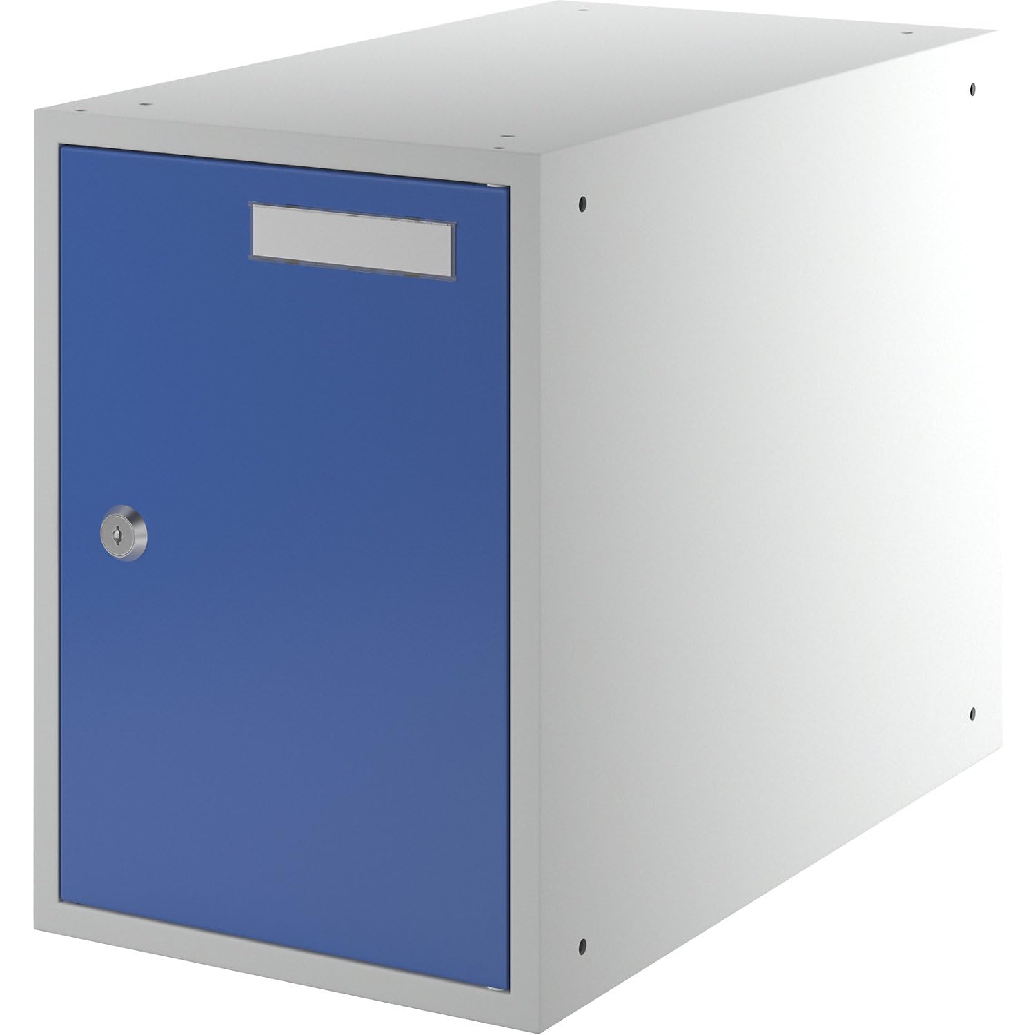 QUIPO Casier verrouillable 350 x 250 x 450 mm porte en tôle pleine gris clair bleu gentiane