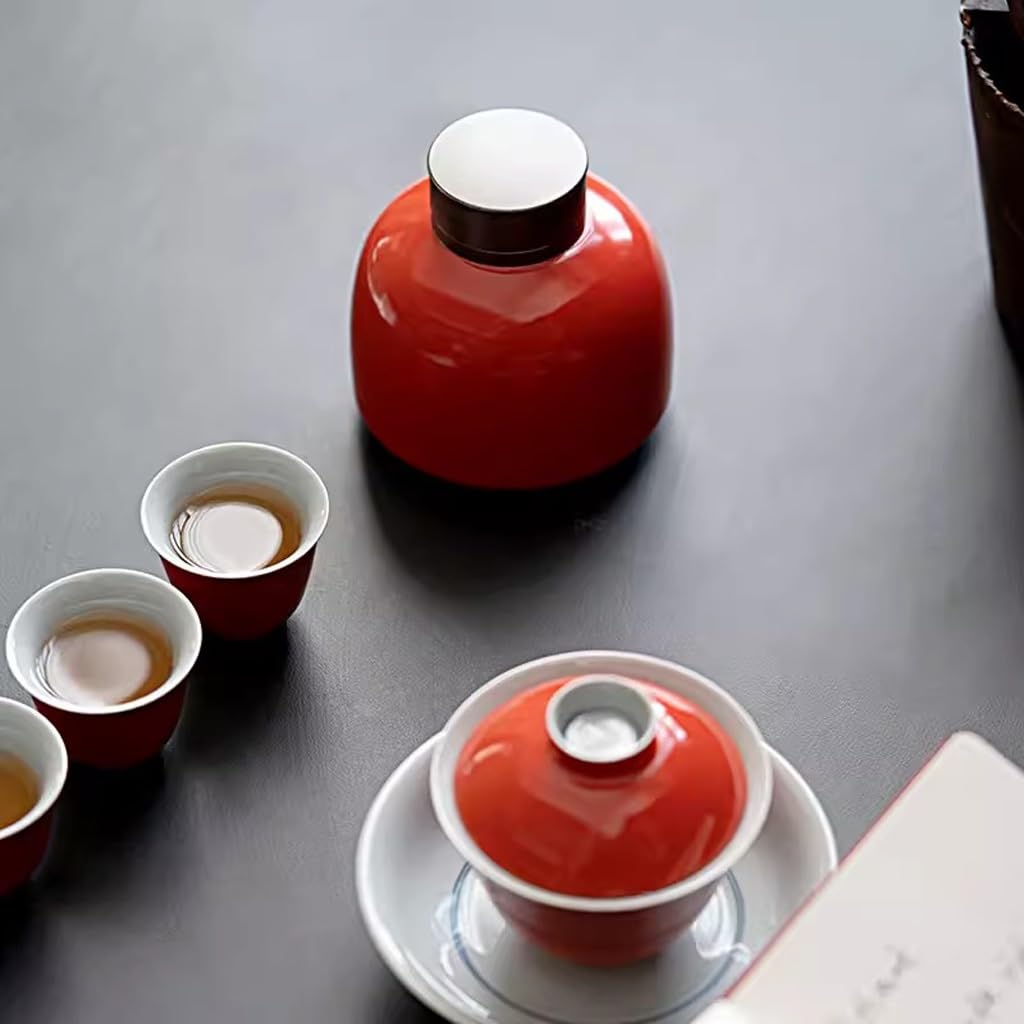 Organizador de Bolsitas de Té Latas de té de cerámica, latas selladas de doble capa con tapa de aleación for almacén de té, latas de almacenamiento simples, latas de almacenamiento de té negro Organiz