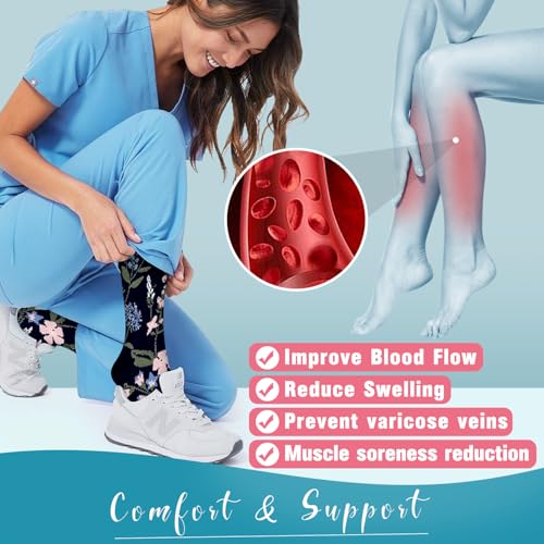 Compression Socks for Women & Men (3 pairs) - Best Support for Nurses, Running, Hiking, Recovery & Flight Socks4