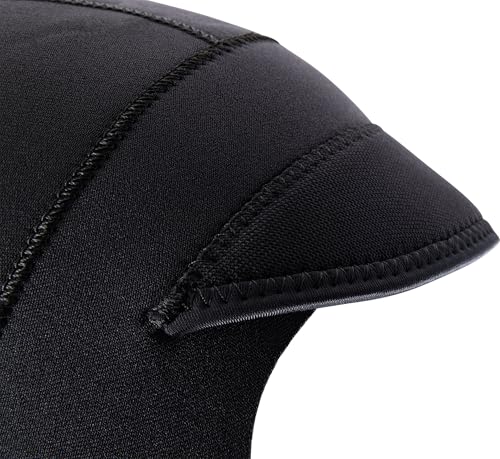 CRESSI Unisex-Adult Guardian Peaked Hood Kapuze mit 2 mm Dickem, Doppelt Gefüttertem Neoprenvisier, Schwarz, L/4