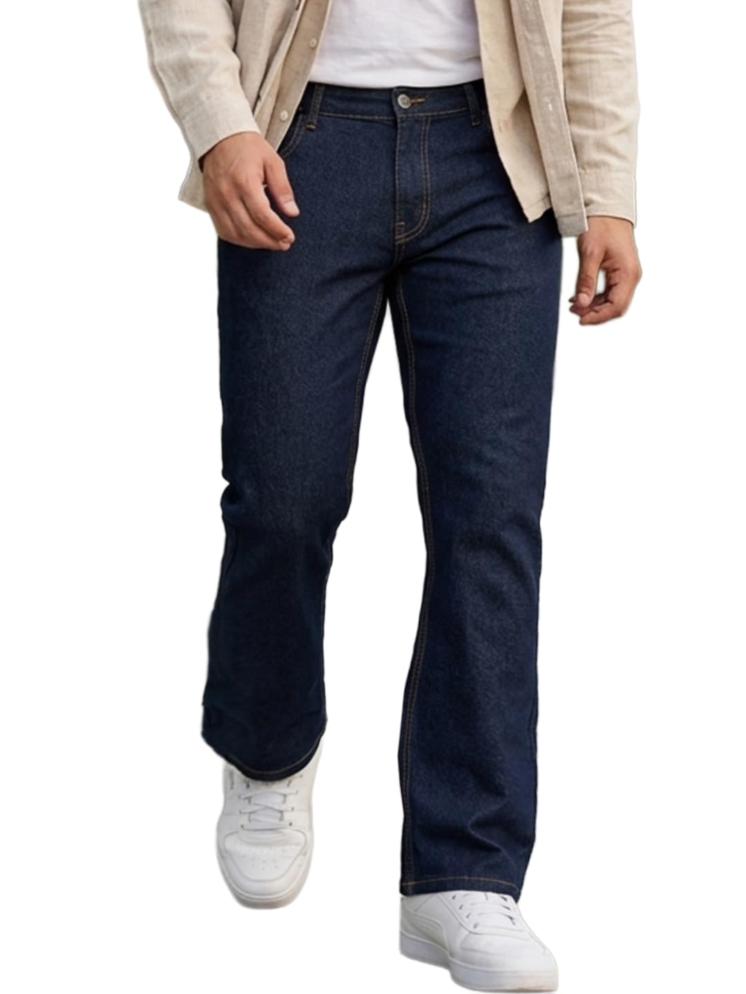urbano plus Men's Regular Fit Mid Rise Washed Denim Bootcut Jeans Stretchable-picture-43