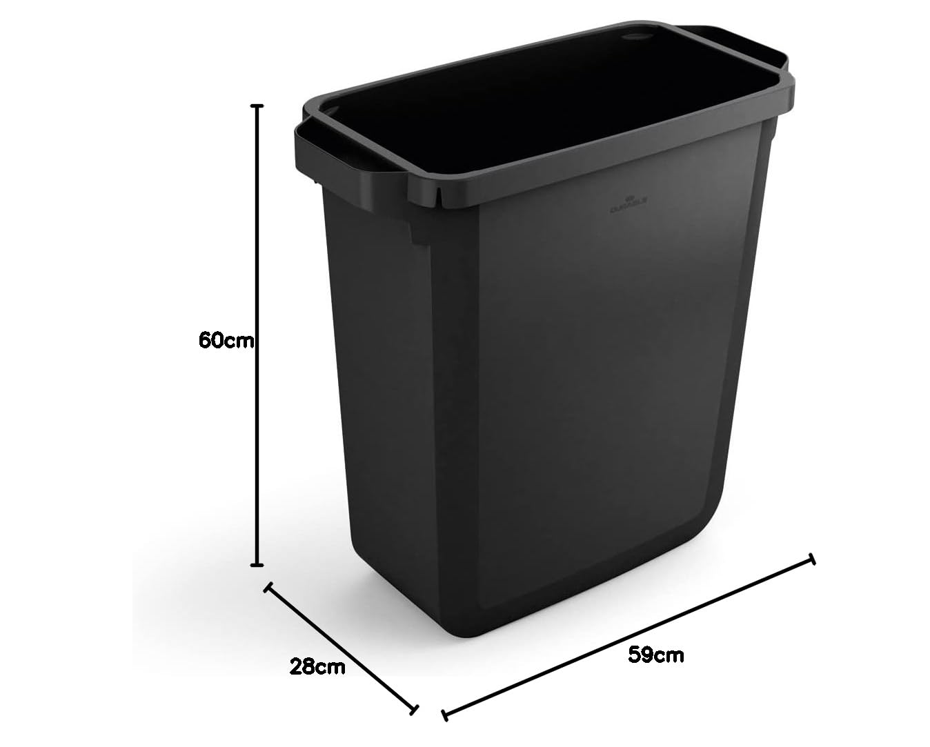 Durable Bidone Durabin Eco 60 Litri, Certificato Blue Angel, con Maniglie, Nero, 1800503221