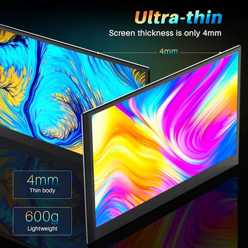 Image of 14 inch Laptop Screen Extender Ultra-Thin, Lightweight Portable Dual Laptop Monitor Extender with Speaker, FHD 1080P Travel Display, Plug & Play, HDMI /USB-A /Type-C for Laptops, Works with Win /Mac /Android
