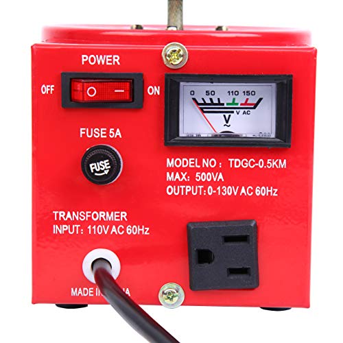 Yonntech Variable Transformer Voltage Regulator 500 Watt Voltage Transformer Step Up/Down Converter, 0-130V Output, 110VInput - Thumbnail 6