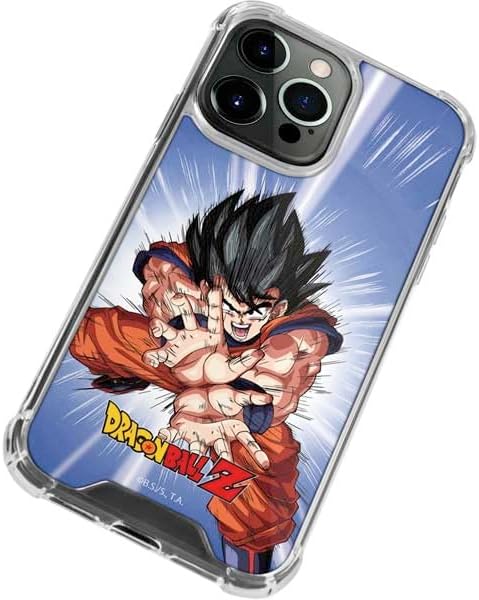 Skinit Clear Phone Case Compatible with iPhone 14 Pro - Officially Licensed Dragon Ball Z Goku Kamehameha Blast Design