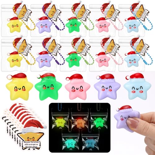 Wettarn 30 Sets Christmas Star Stress Balls with Motivational Shaped