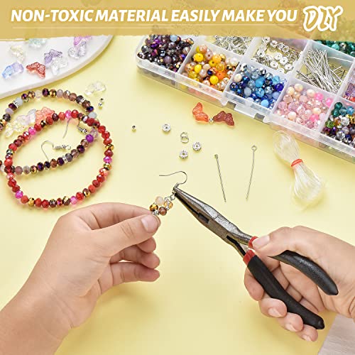 Kingshine 1000Pcs 6Mm Crystal Beads For Bracelet Making Kit, Glass Beads For Jewelry Making With Spacer Beads, Crystal Beads Bulk For Diy Bracelets, Necklaces, Earrings #TOP5