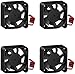 GeeekPi 4 szt. Raspberry Pi 4 cichy wentylator, Raspberry Pi wentylator chłodzący 40 x 40 x 10 mm 4010 wentylator DC 5 V 3,3 V bezszczotkowy wentylator chłodzący do Raspberry Pi 4 Model B, Raspberry Pi 3B +/3B/2B (czarny)