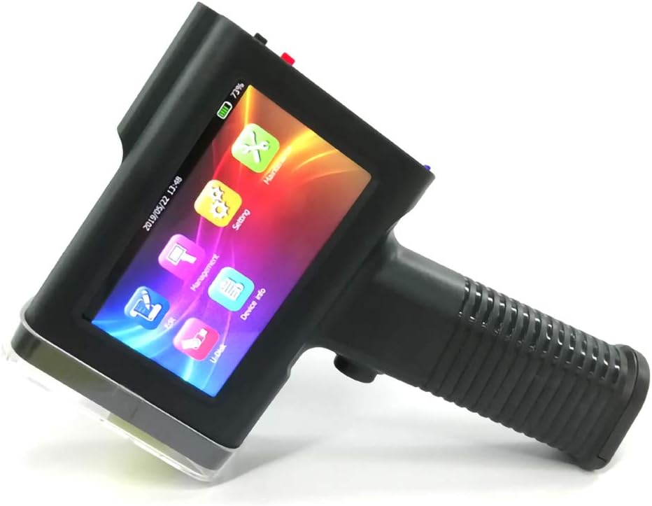 Intelligent Inkjet Printer, HD Handheld Inkjet Printer with 4.3 Inch LED Screen Inkjet Coding Machine for Label (Support 11 Languages Including English, German, French, Spanish, Italian, etc.)