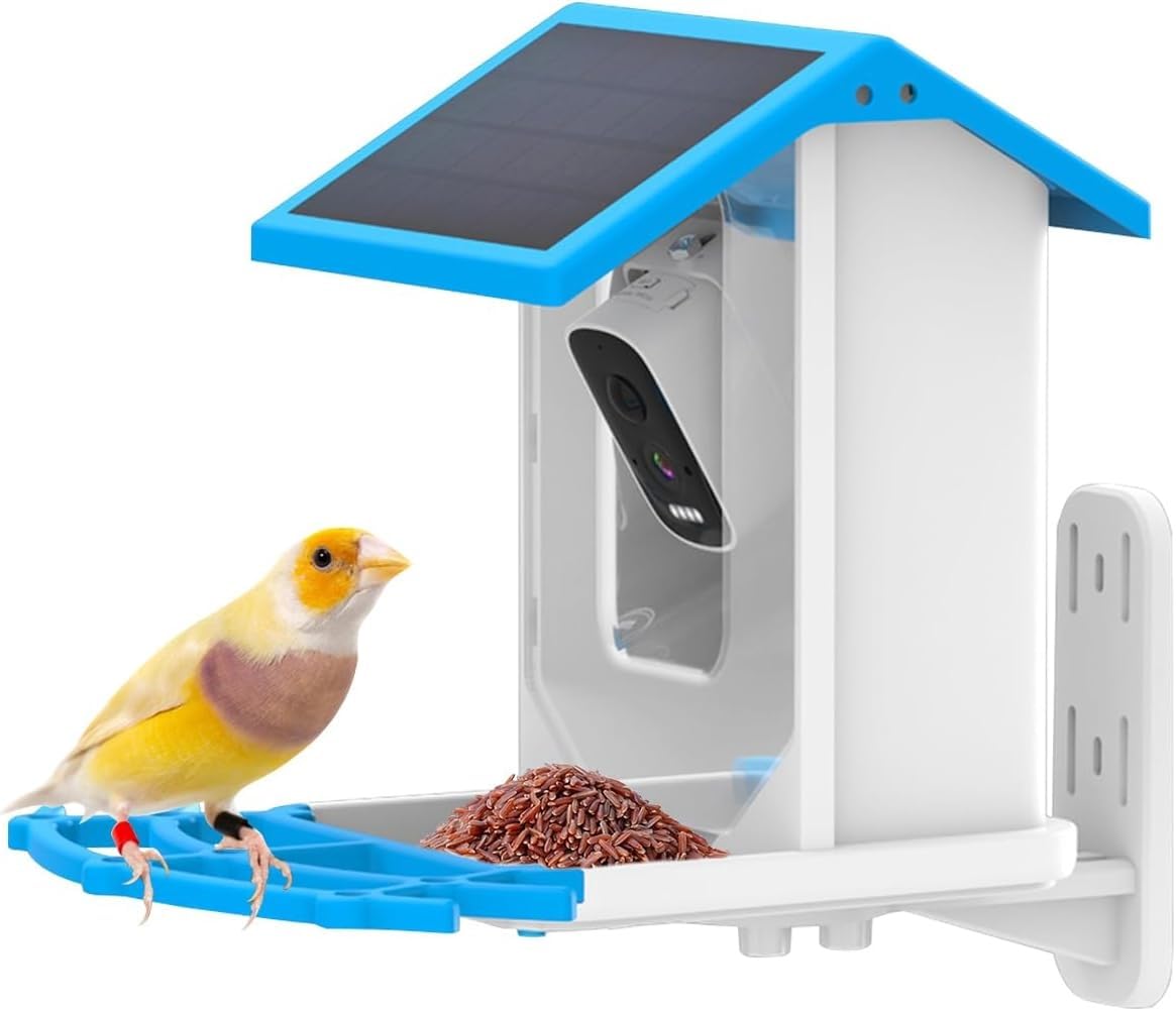Comedero Inteligente For Pájaros con Cámara, Captura Automática, Grabación De Vídeos De Aves Y Notificaciones Instantáneas De Aplicaciones, Comedero For Pájaros, For Amantes De Las Aves