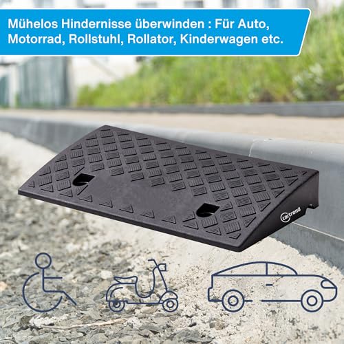 cartrend Bordsteinrampen 2er-Set, tragbar, Rollstuhlrampe für Auto, Motorrad, Rollstuhl, Rollator, schwarz