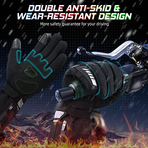 Arcfox Heated Motorcycle Gloves For Men Women,Upgraded 7.4V 2500Mah Safe Rechargeable Battery, Finger Palm Heating Gloves With Touchscreen Rain Wiper For Skiing Motorcycle Atv Utv Hiking Cycling Xl #TOP4