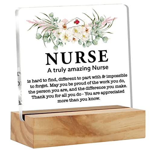 Acrylic Nurse Plaque Sign with Wood Stand