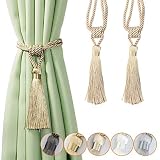 Fenghuangwu Curtain Tiebacks Tassel Tie-Backs, Rope Curtain tie Backs Handmade Curtain Holdbacks Mad