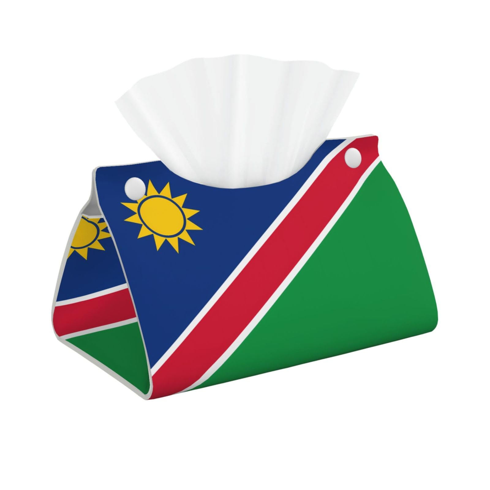 Flag of Namibia Long Leather Tissue Box Cover-Waterproof PU Leather Tissue Holder for Bathroom, Decorative Rectangular Tissue Case