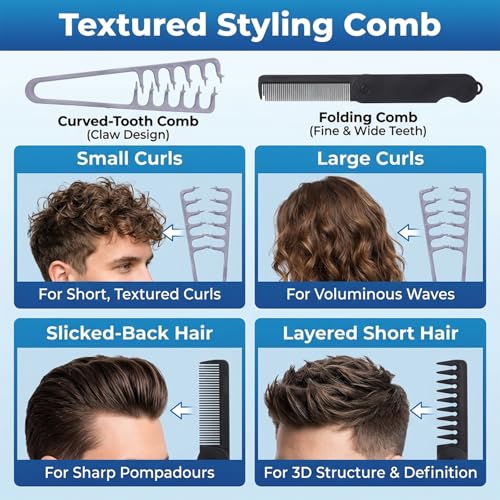 Set de 3 Peines Texturizadores Anti-Frizz de Plástico miniatura 5