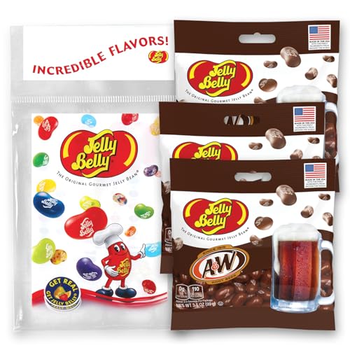 Jelly Belly Root Beer Jelly Beans, 3.5 oz Grab & Go Bags - Pack of 3 sold in Jelly Belly Bag