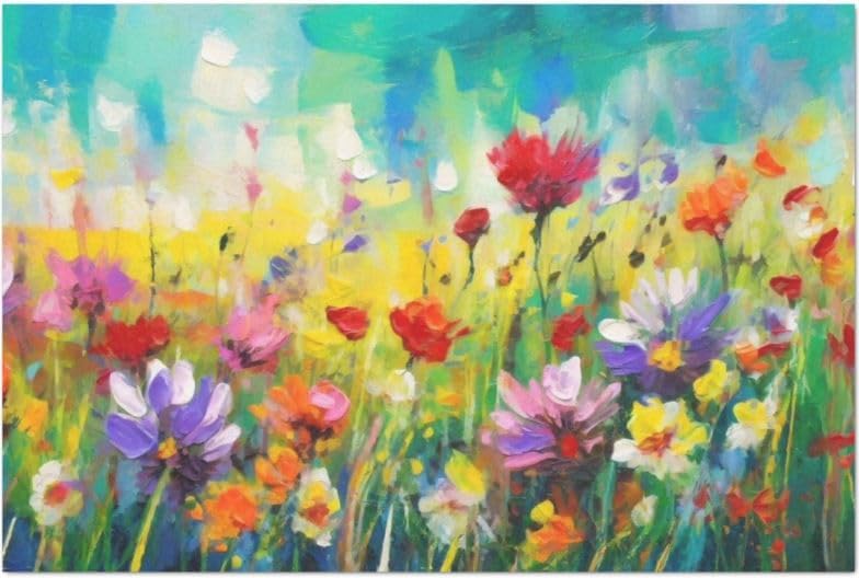 Whimsical Wildflowers Extra Large Decoupage Paper, 21"x29" (For use on furniture, large projects) by The Shabby Hummingbird