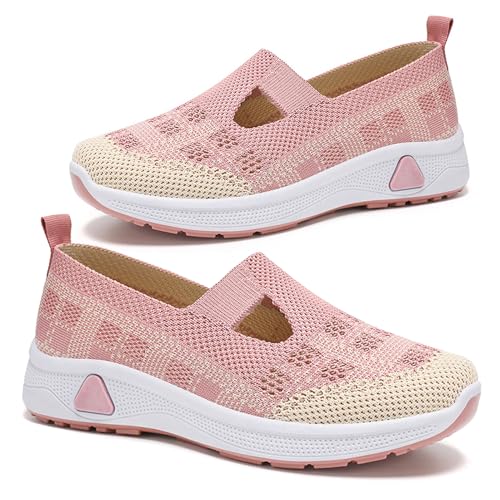 Zapatos de Trabajo Sin Cordones para Mujer Ortopédicos Y Transpirables con Soporte de Talón Reforzado Y Suela Antifatiga para Trabajar de Pie. Espuma Viscoelástica (A2593).