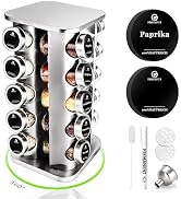 PORTASPEZIE GIREVOLE SAEIV 360° - 12 Barattoli Da 120 Ml Con Etichette