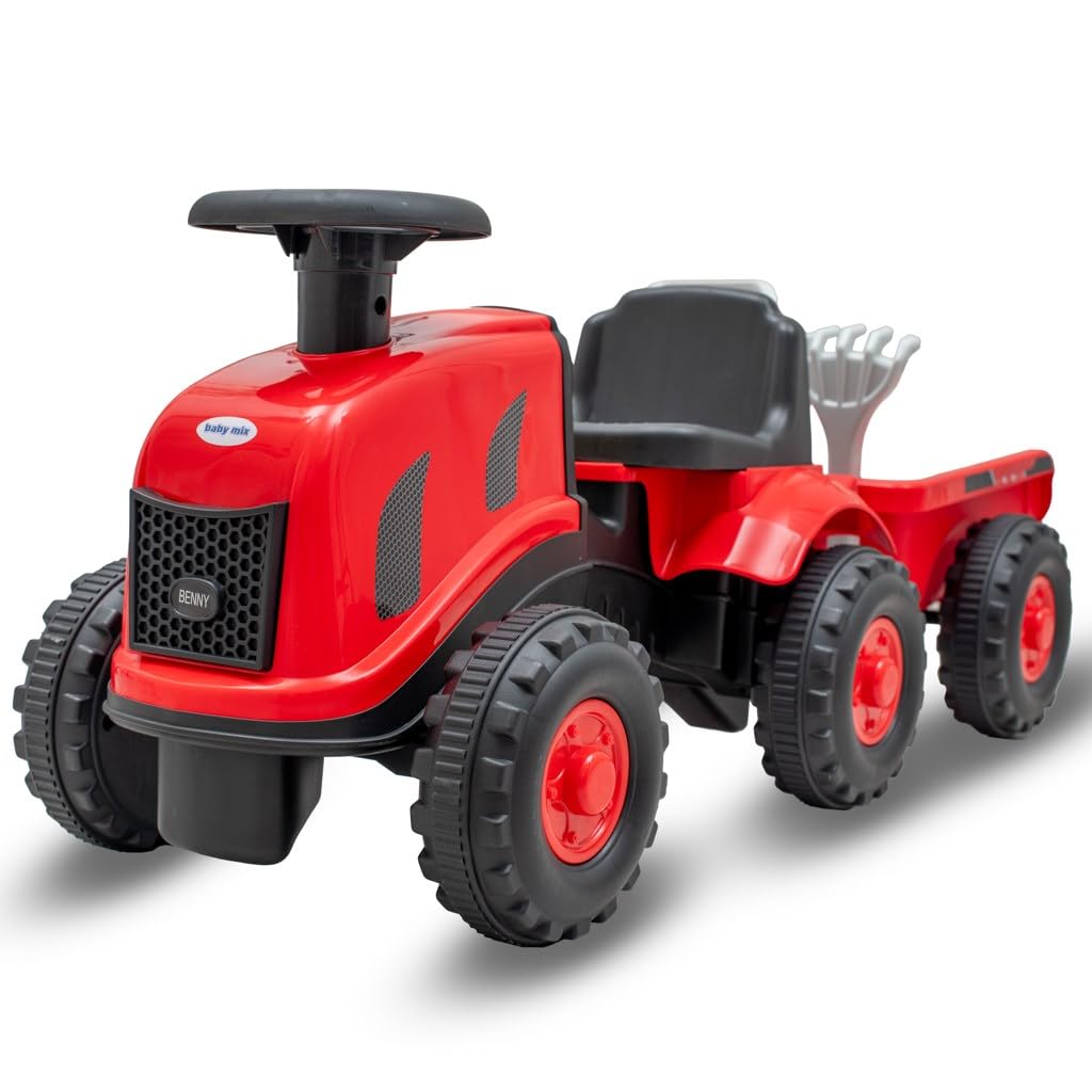 Jeździdełko traktor z przyczepą Benny czerwony