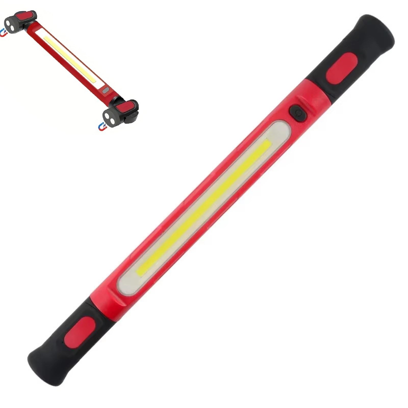 3000LM LED Mechanic Work Lights, 5000mAh Magnetic Rechargeable Work Light Bar with Hooks for Car Repair Garage Emergency Underhood Lighting(Red,1pack)