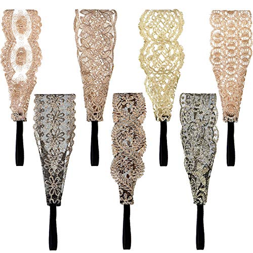 7 Pieces Lace Headbands Women Girls Stretch Headband Elegant Wide Headwrap Hair Turban Accessories #TOP20