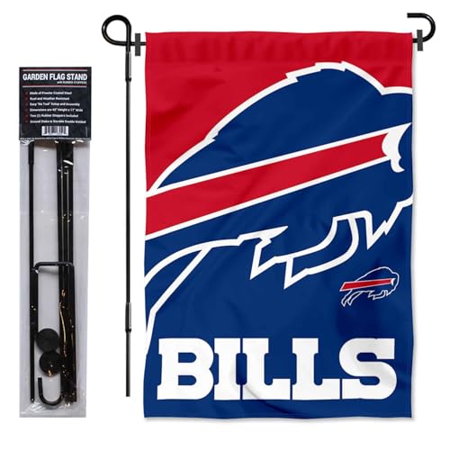 Drapeau Buffalo Bills résistant aux intempéries avec support de mât robuste pour jardin - 2