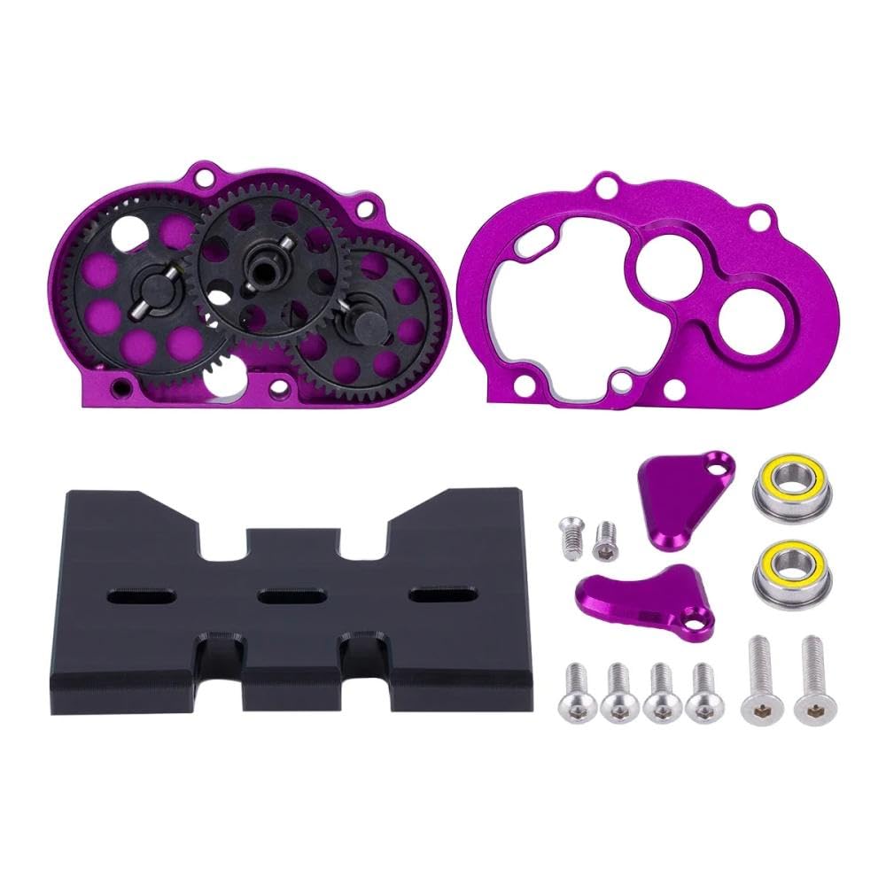 Caja de cambios de aluminio CNC OD-3 transmisión Overdrive ligera Compatible con 1/10 RC Crawler Chassis III Pro(PURPLE)