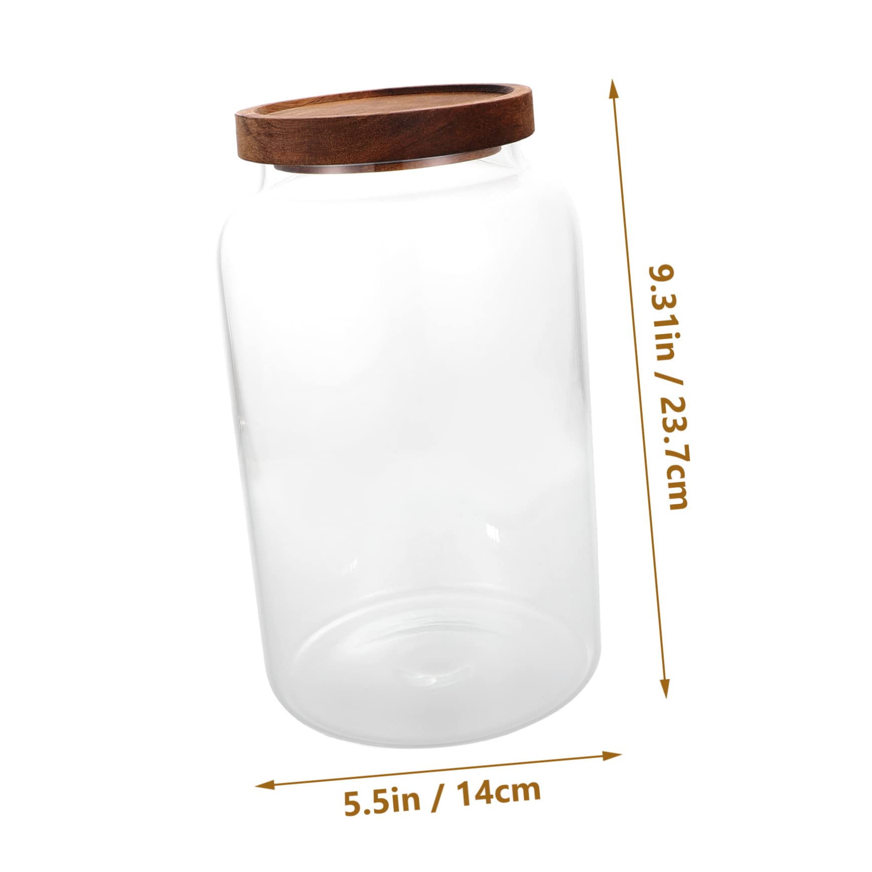 2,8l Vorratsglas aus Glas mit Holzdeckel Luftdichte Aufbewahrungsdose für Küche und Schreibtisch Feuchtigkeitsbeständig zur Lagerung von Lebensmitteln